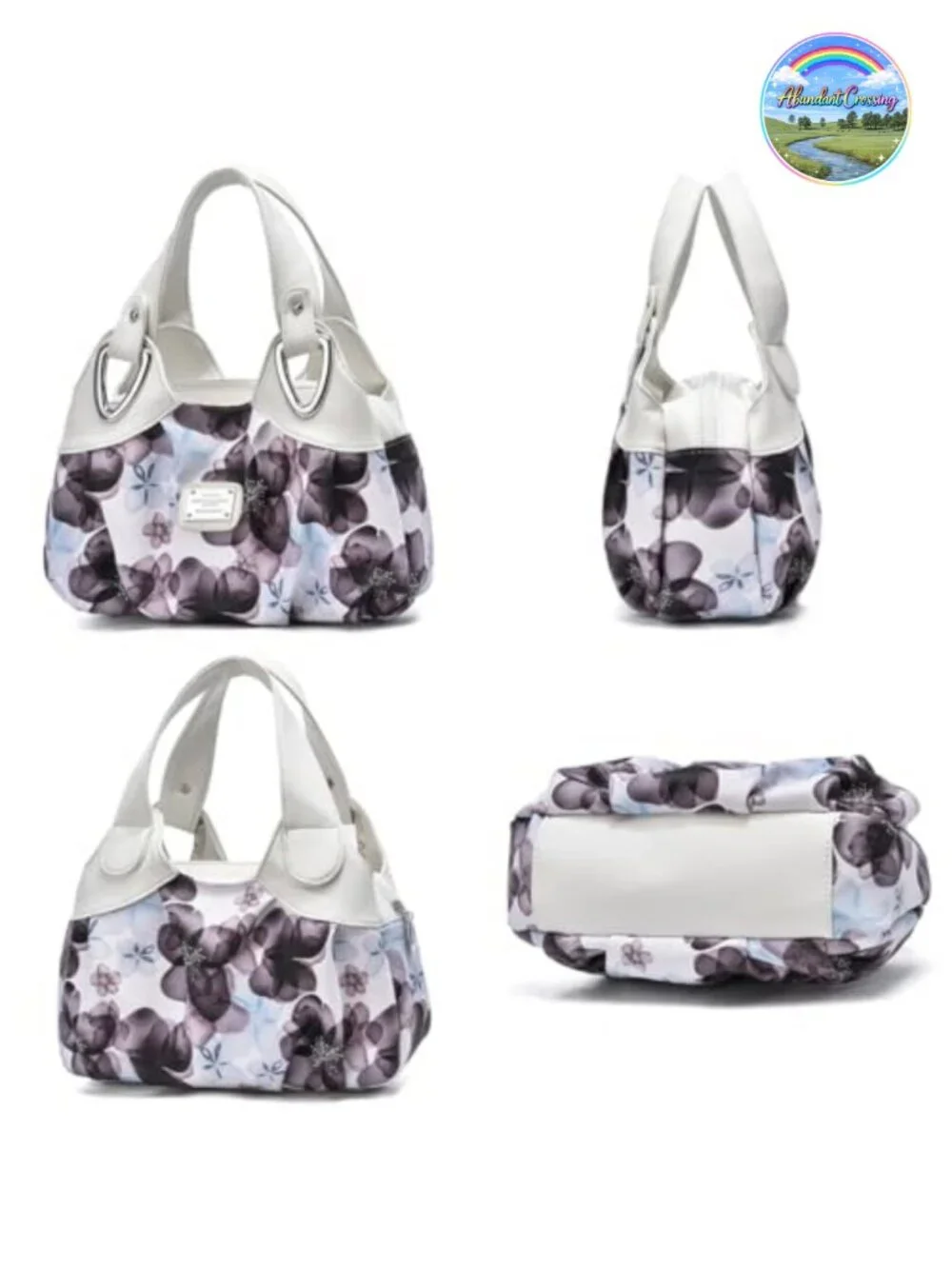 Fashion Vegan Leather Multi Pocket Large Tote Satchel Printed Hobo Bag